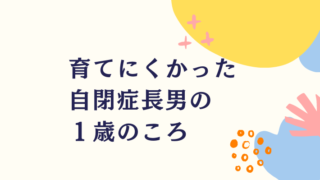 【育てにくかった】自閉症の長男の１歳のころ